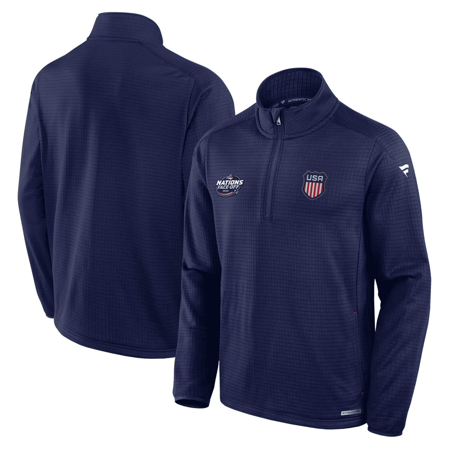 Fanatics USA Authentic Pro 4 Nations Lightweight Quarter Zip