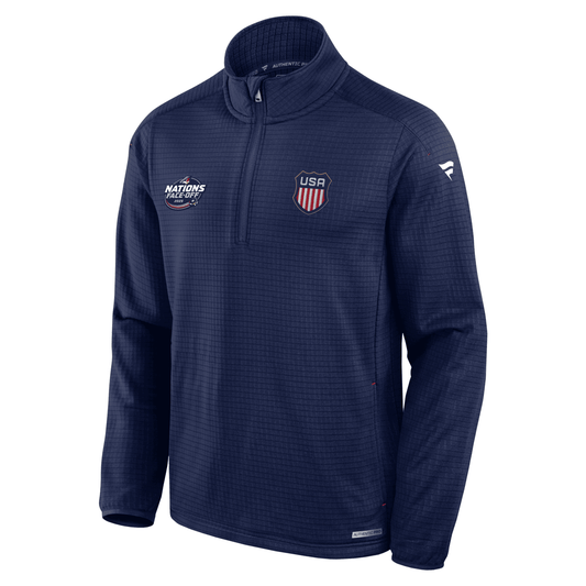 Fanatics USA Authentic Pro 4 Nations Lightweight Quarter Zip