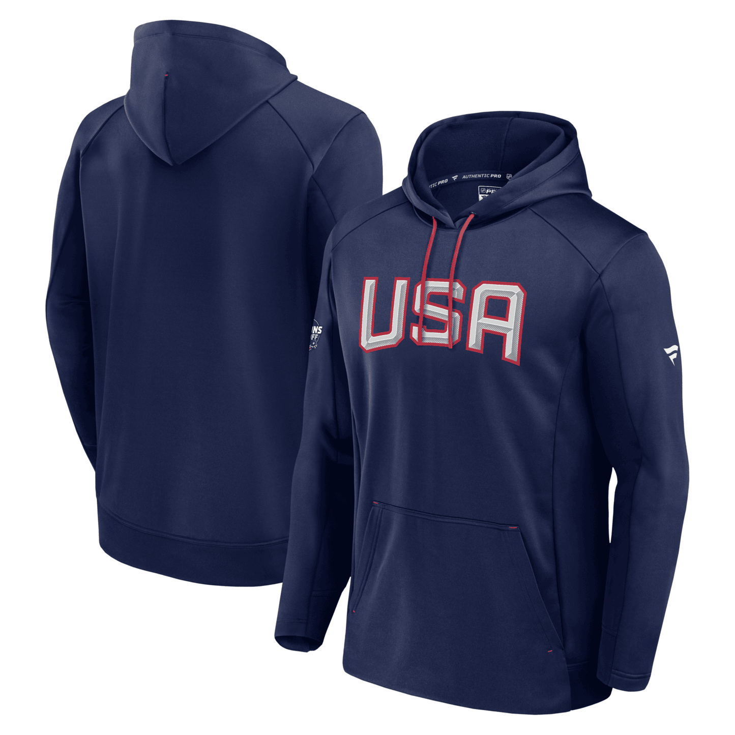 Fanatics USA Authentic Pro 4 Nations Poly Fleece Hoodie