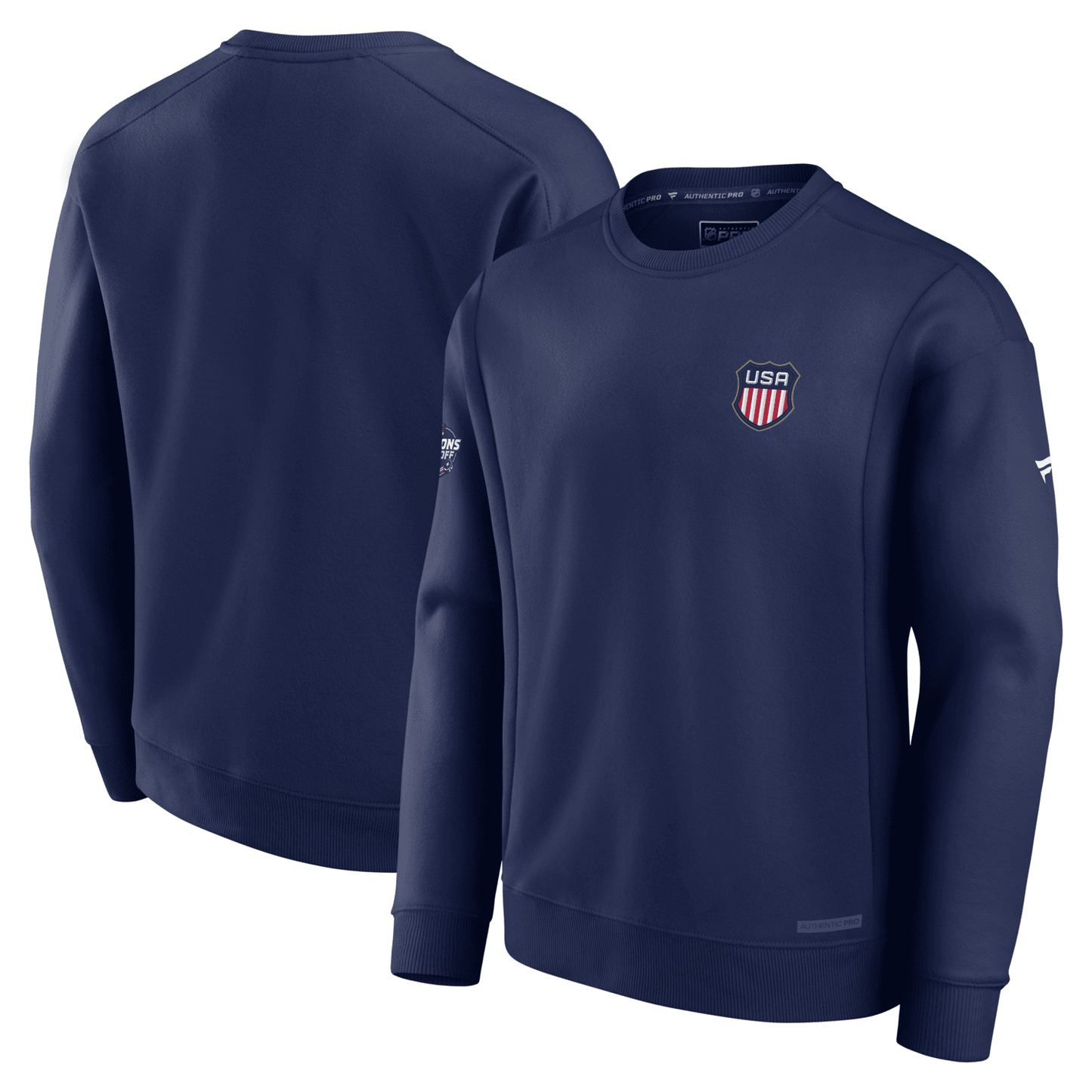 Fanatics USA Authentic Pro 4 Nations Cotton Fleece Crew