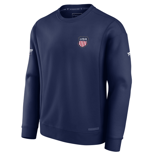Fanatics USA Authentic Pro 4 Nations Cotton Fleece Crew