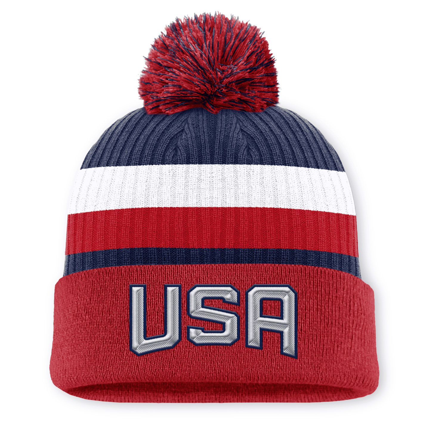 Fanatics USA 4 Nations Cuffed Pom Beanie