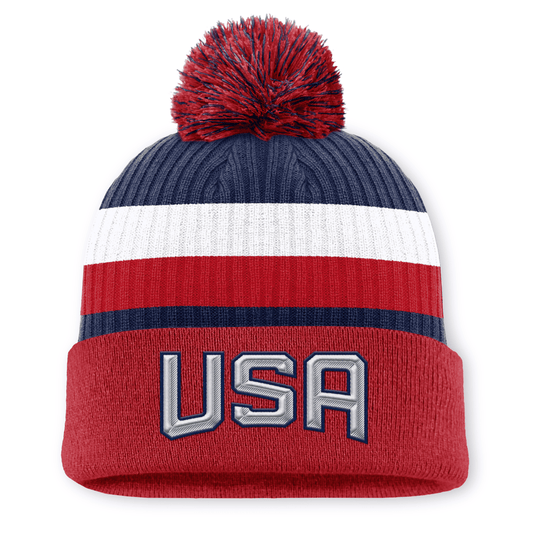 Fanatics USA 4 Nations Cuffed Pom Beanie