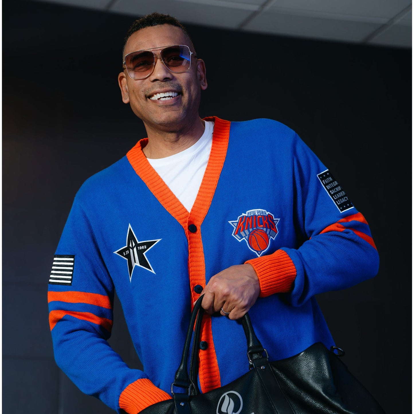 FISLL Knicks Black History Collection Cardigan Sweater
