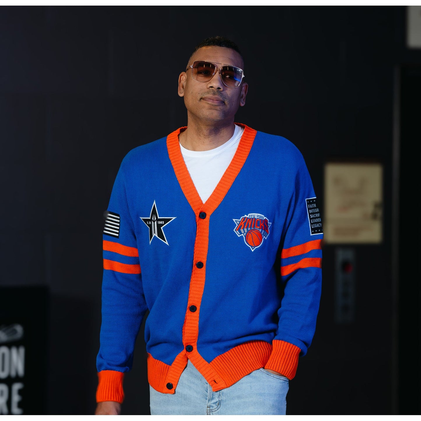 FISLL Knicks Black History Collection Cardigan Sweater