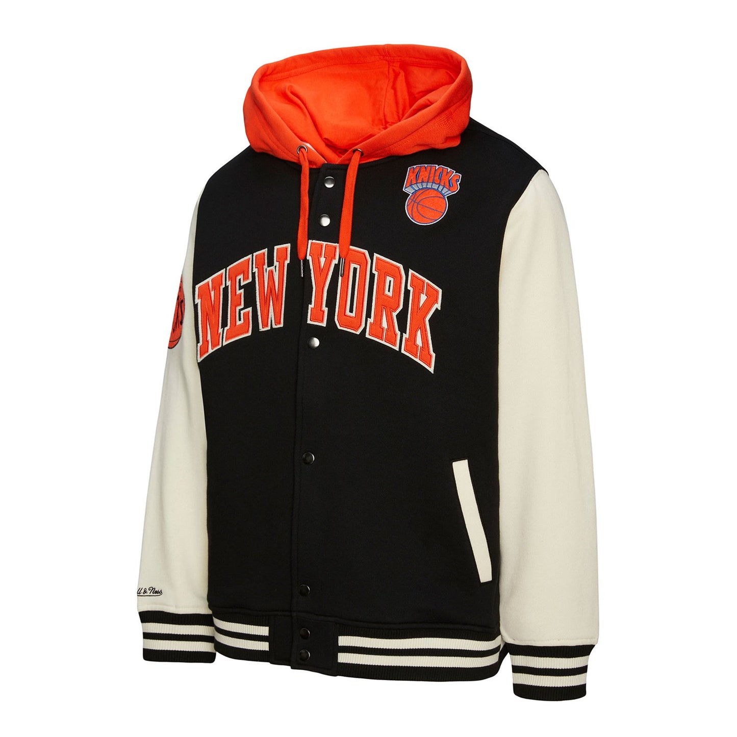 Mitchell & Ness Knicks Courtside Fleece Button Down Hooded Jacket