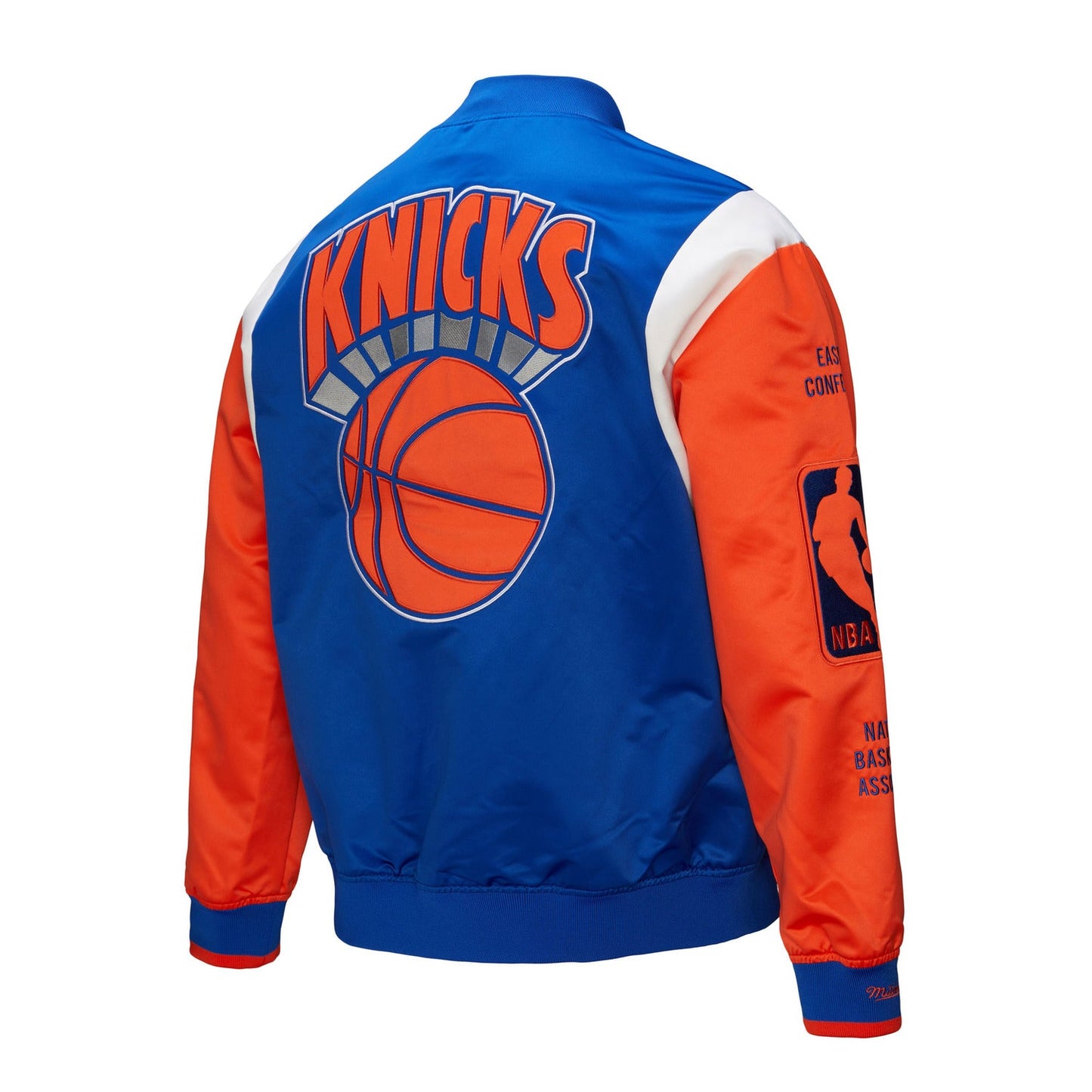 Mitchell & Ness Knicks Team Origins Royal/Orange Satin Jacket