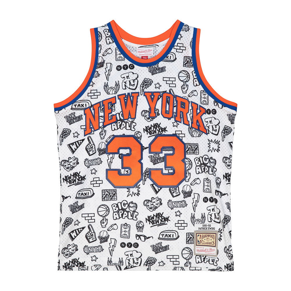 Mitchell & Ness Knicks Doodle Patrick Ewing #33 Swingman Jersey