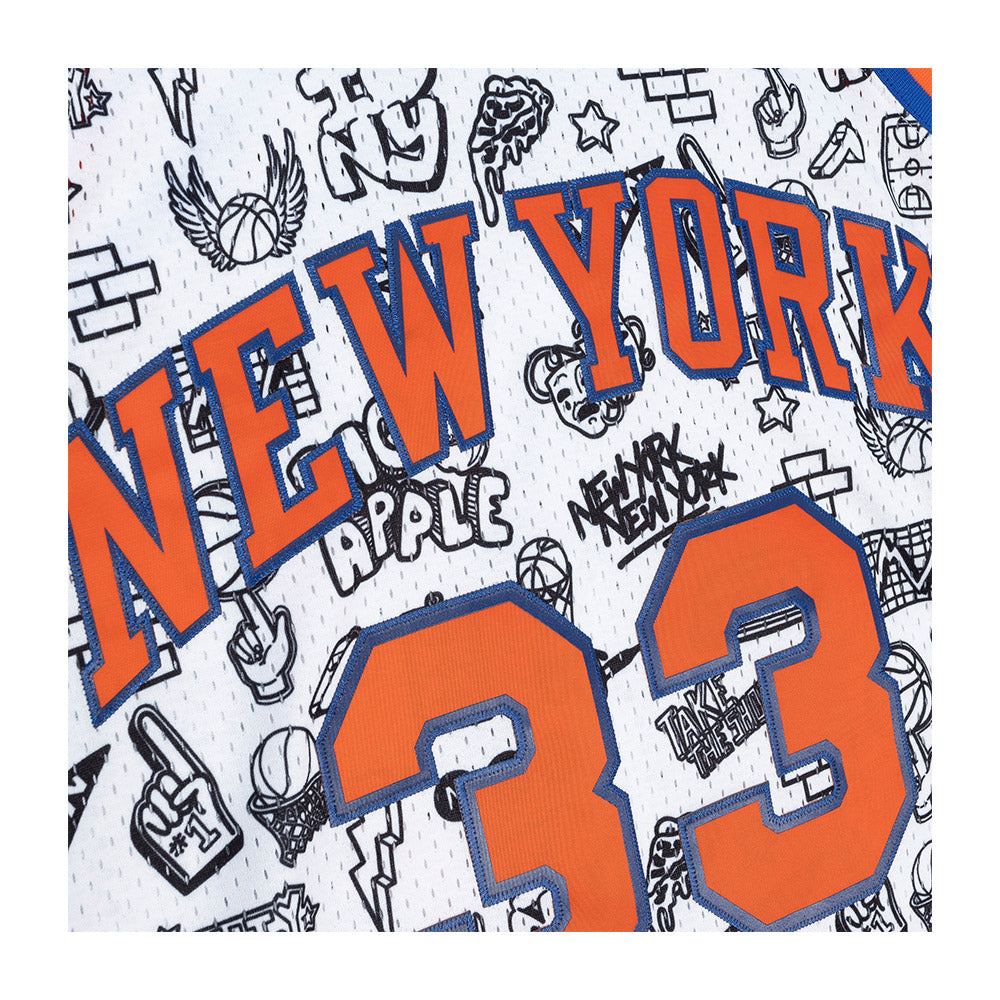 Mitchell & Ness Knicks Doodle Patrick Ewing #33 Swingman Jersey