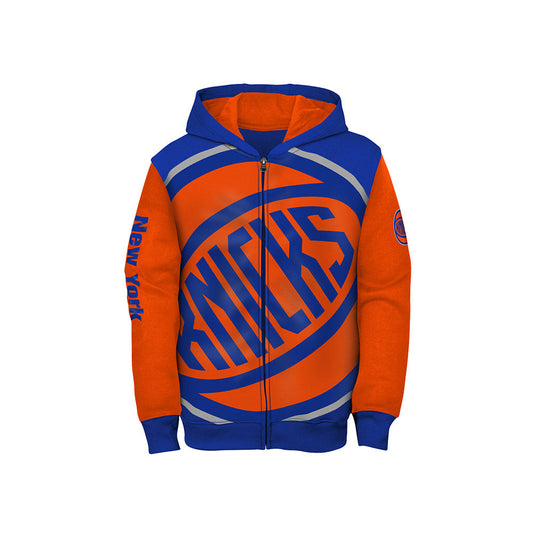Kids Knicks Oversized Logo Full Zip Hoodie