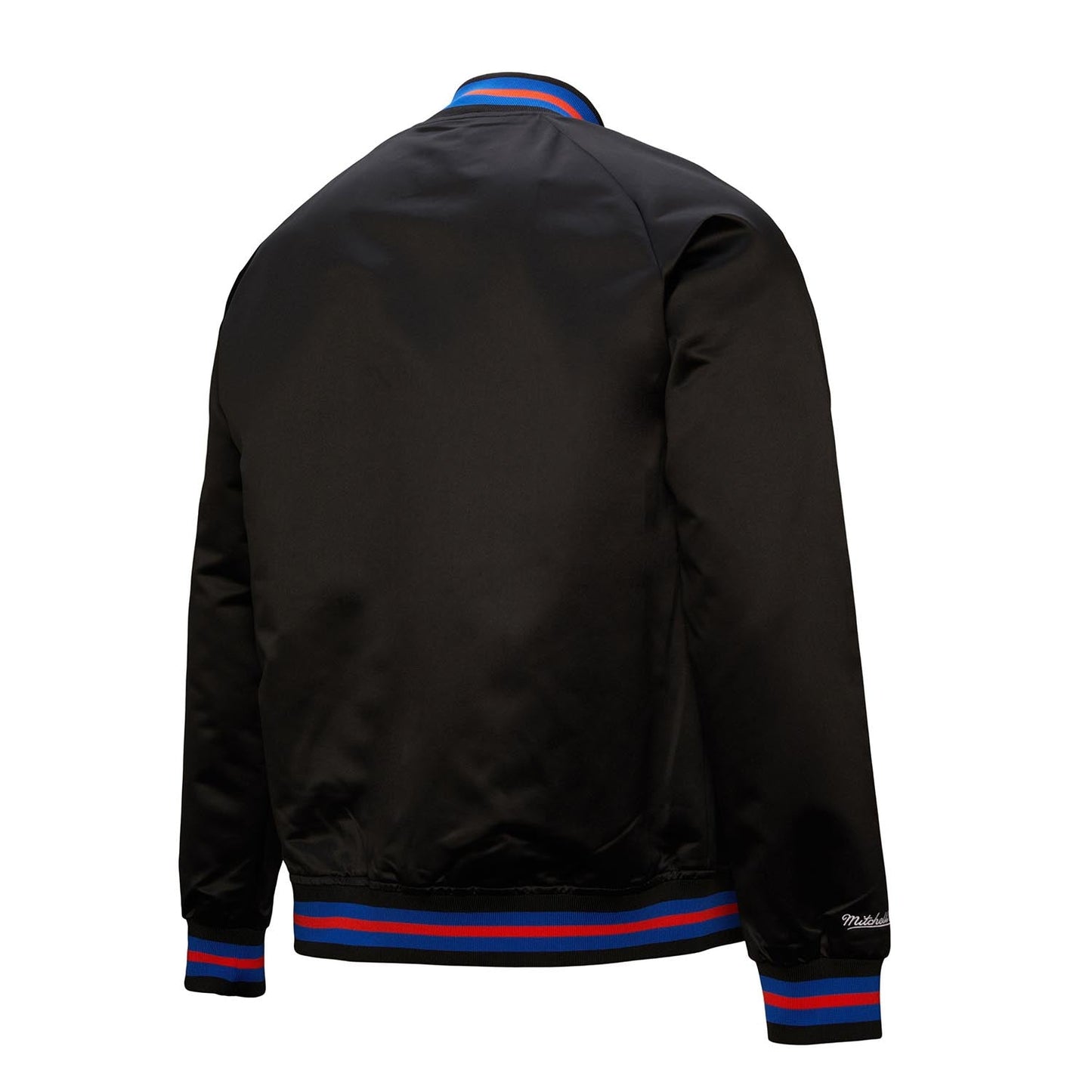 Mitchell & Ness Knicks Black Vintage Wordmark Lightweight Satin Jacket