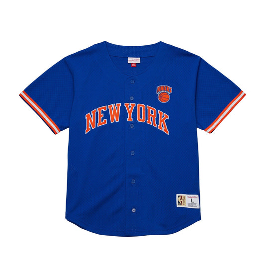 Mitchell & Ness Knicks On the Clock Mesh Button Down Shirt