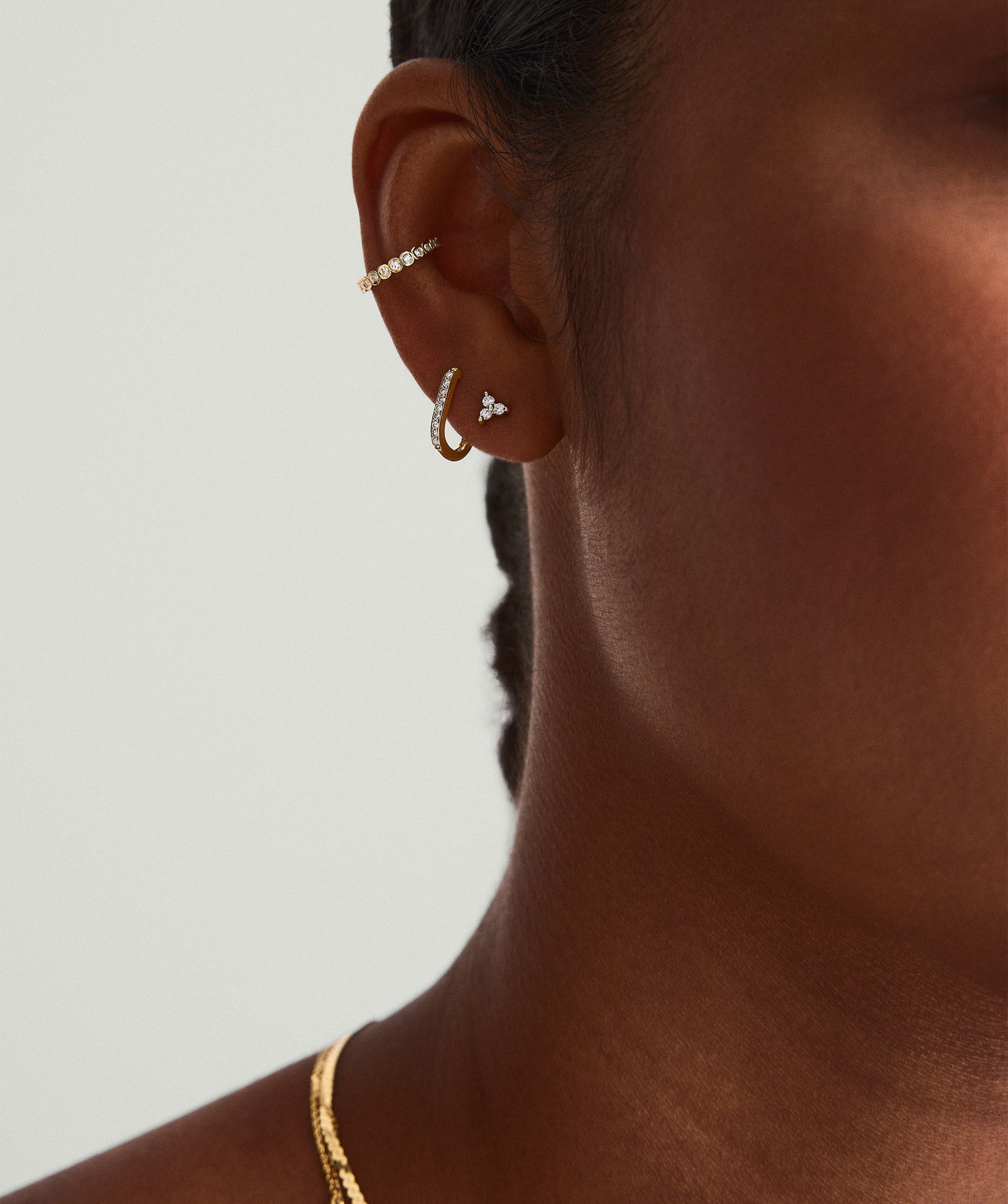 Mini Lotus Diamond Stud