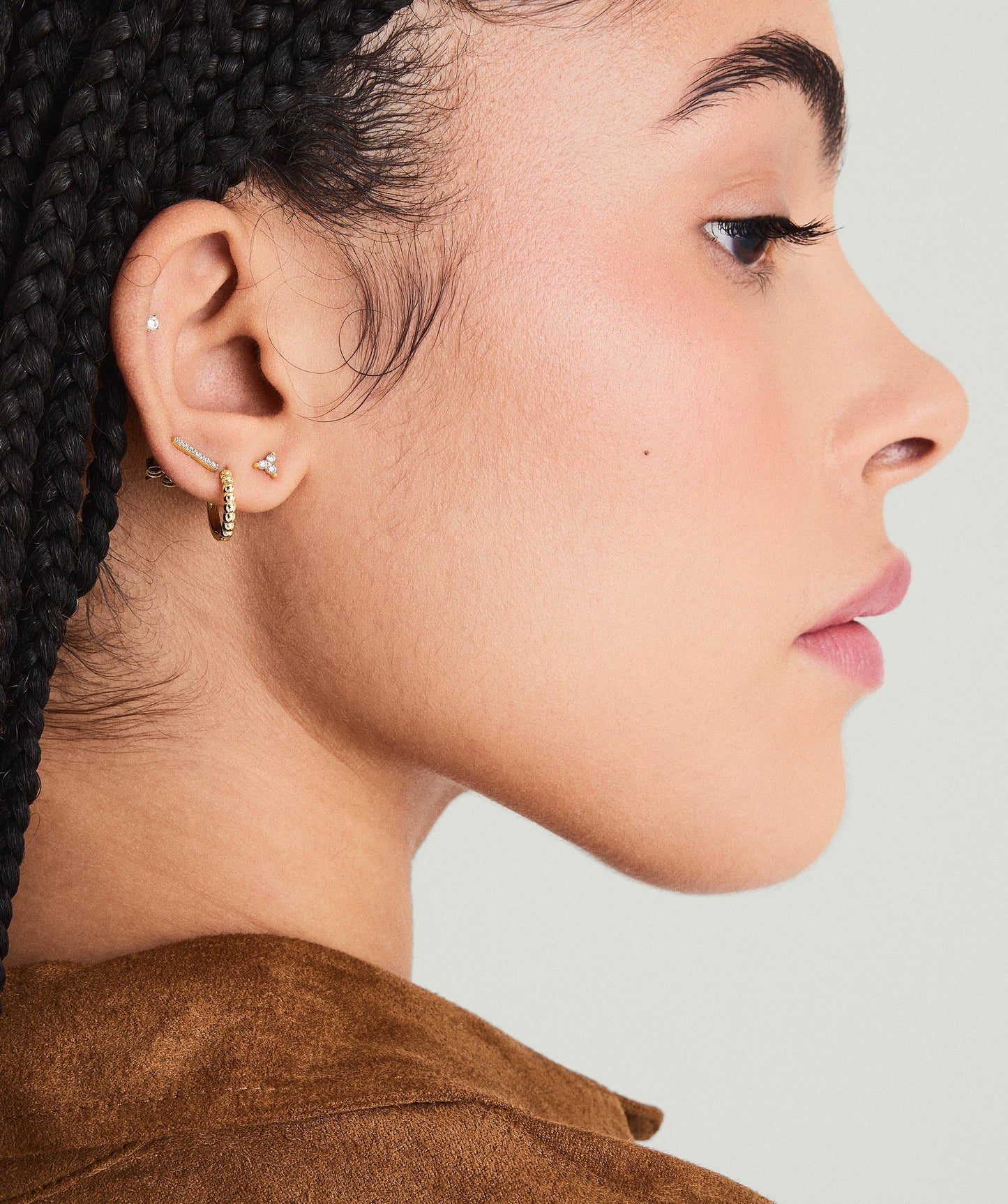 Mini Lotus Diamond Stud