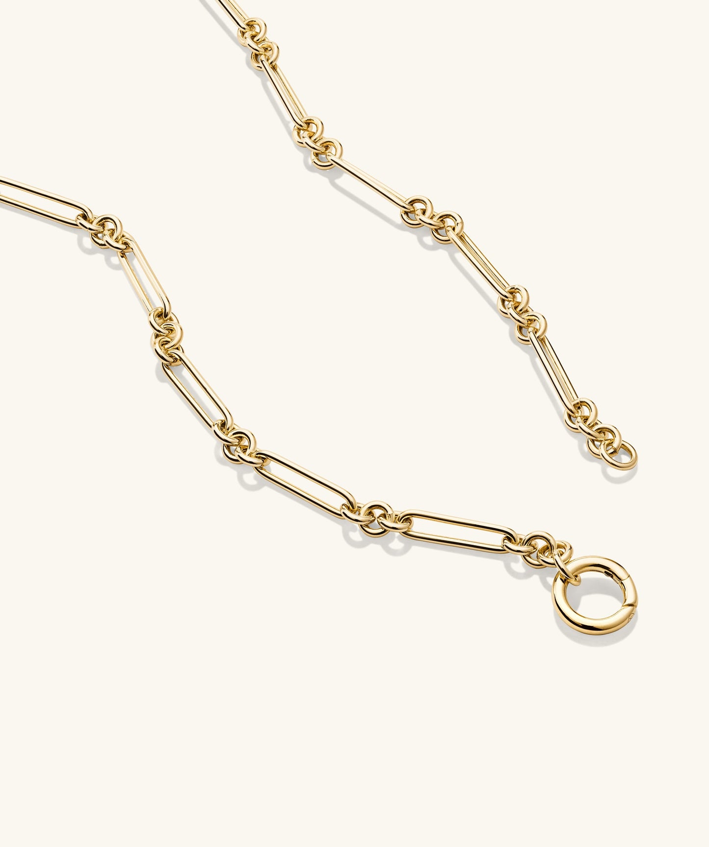 Mixed Link Paperclip Chain Charm Necklace