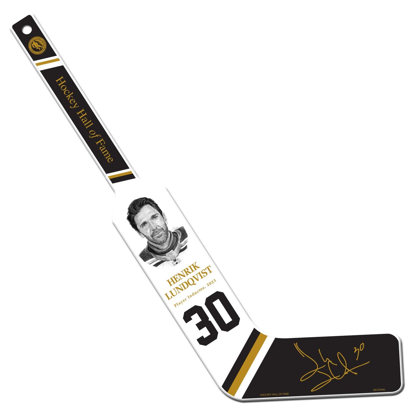 Mustang Henrik Lundqvist Hockey Hall of Fame Inductee Mini Goalie Stick