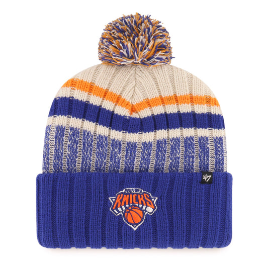 '47 Brand Knicks Natural Long Range Pom Cuff Knit