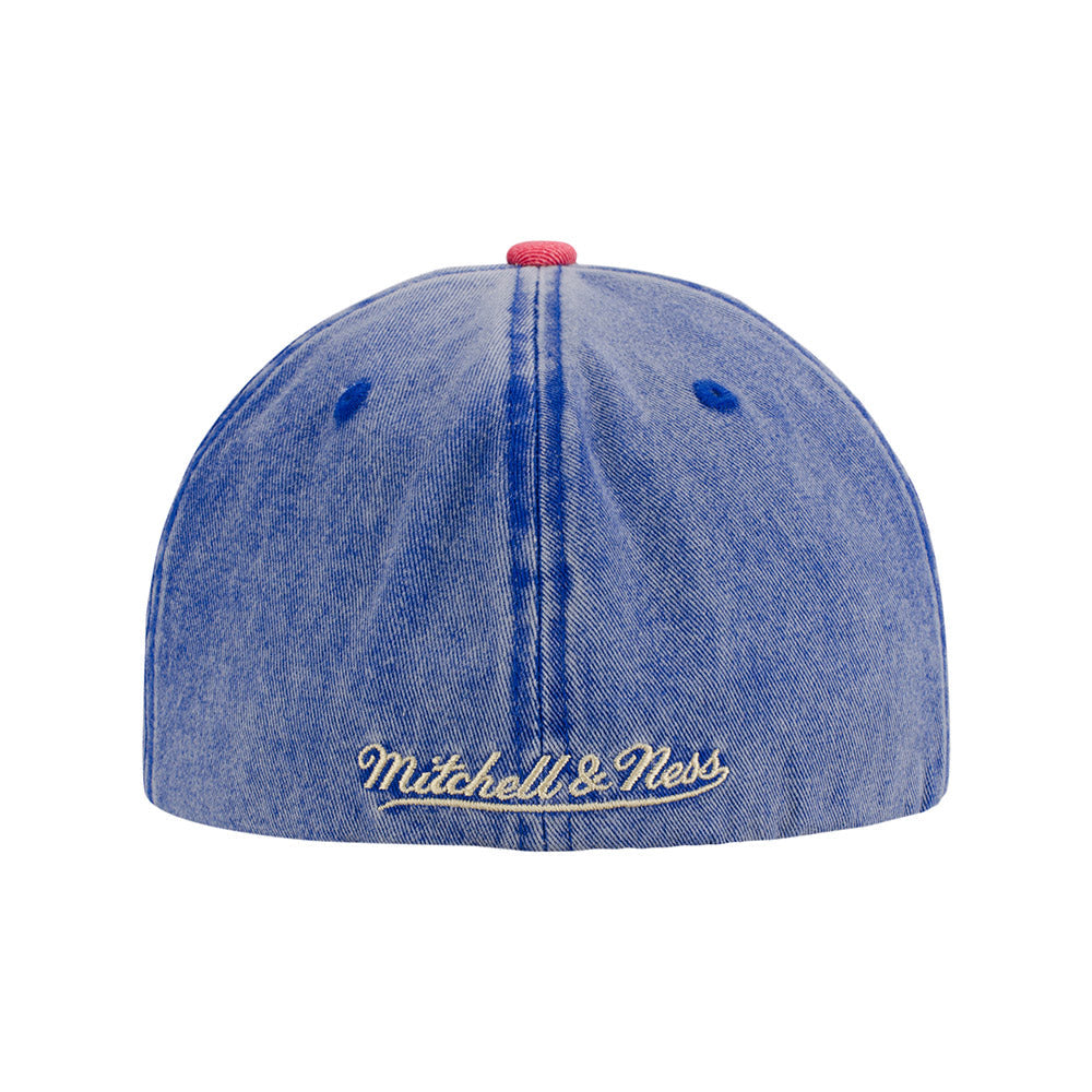 Mitchell & Ness Knicks Royal Snow Wash Natural Fitted Hat