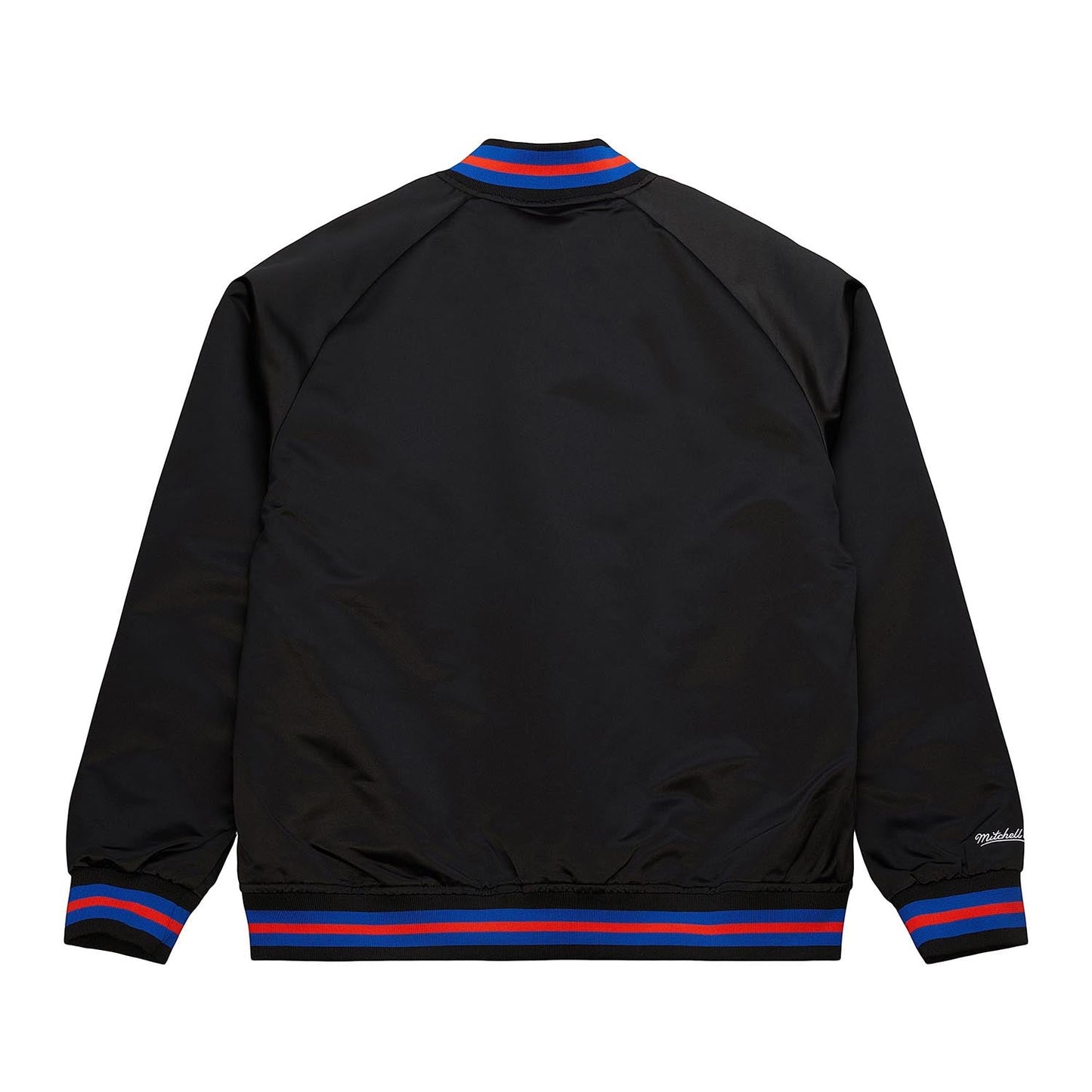 Mitchell & Ness Knicks Black Vintage Wordmark Lightweight Satin Jacket