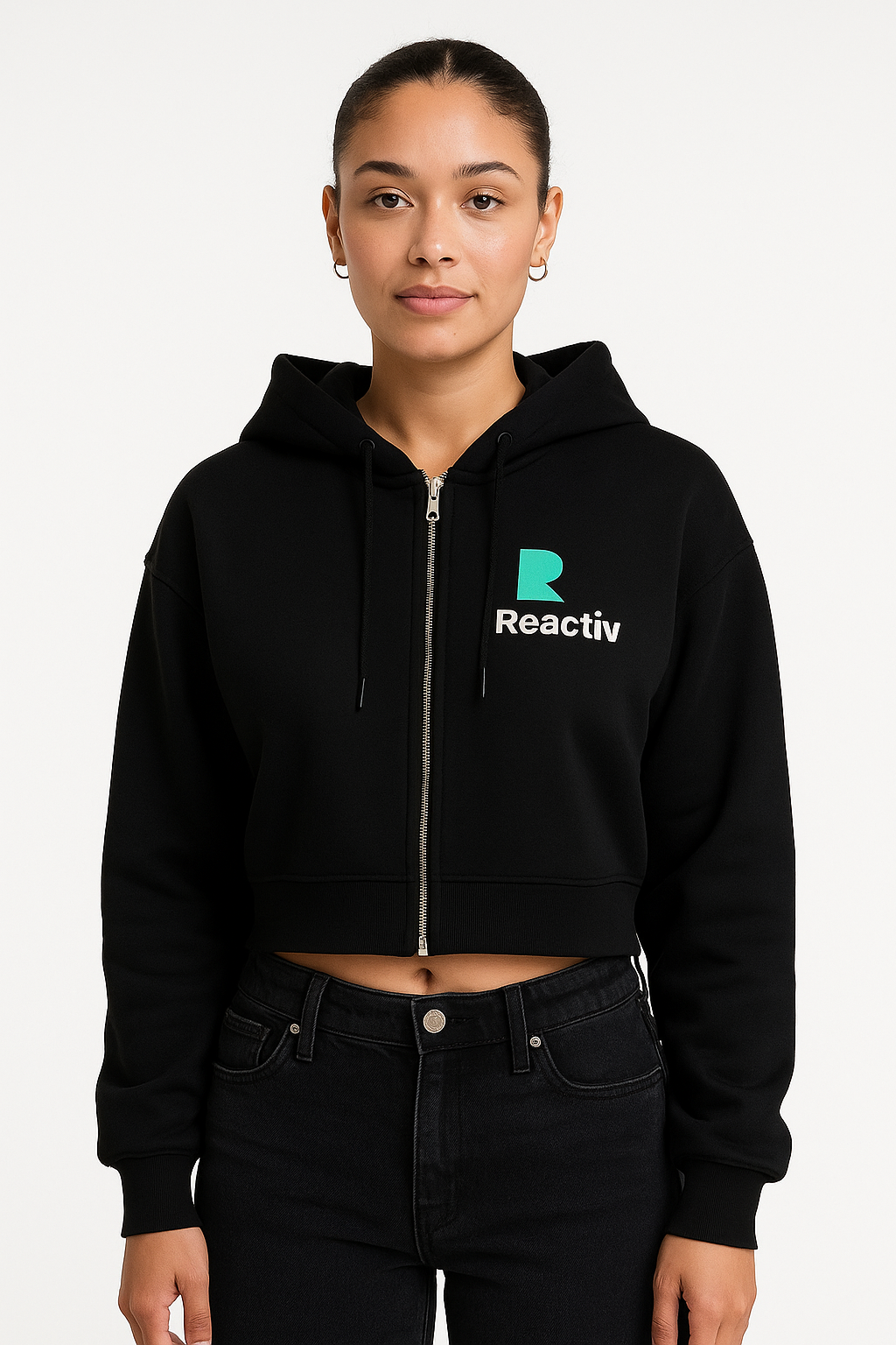 Zip-Up Cropped Hoodie